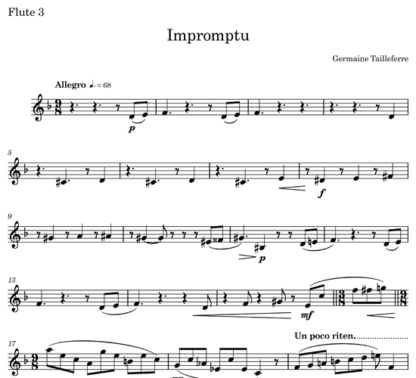 Impromptu for flute sextet | ScoreVivo