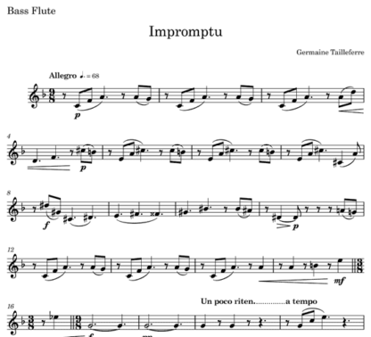 Impromptu for flute sextet | ScoreVivo
