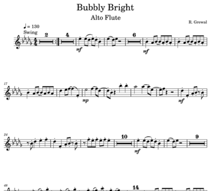 Bubbly Bright for flute septet | ScoreVivo