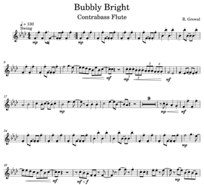 Bubbly Bright for flute septet | ScoreVivo