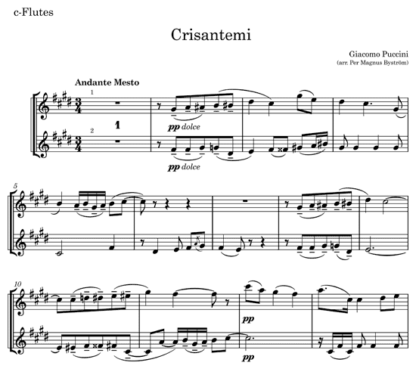 Crisantemi for flute septet | ScoreVivo