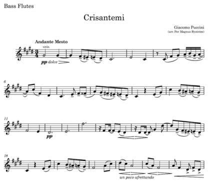 Crisantemi for flute septet | ScoreVivo