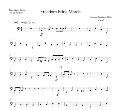 Freedom Pride March for flute septet and drums | ScoreVivo