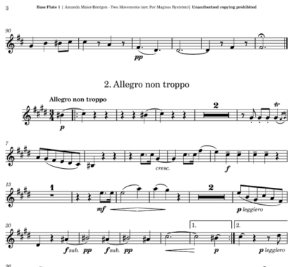 Two Movements for flute septet | ScoreVivo