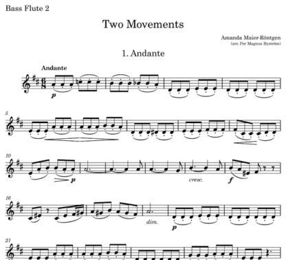 Two Movements for flute septet | ScoreVivo