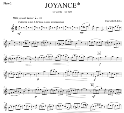 Joyance for solo flute, flute duet, or flute duet with piano | ScoreVivo