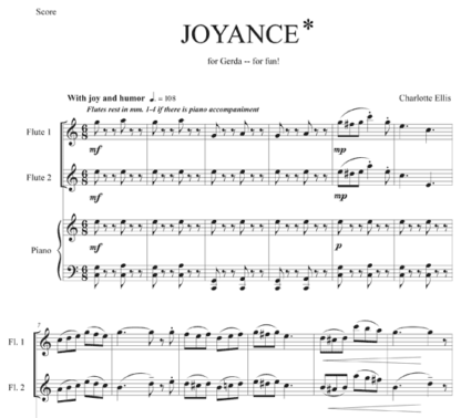 Joyance for solo flute, flute duet, or flute duet with piano | ScoreVivo