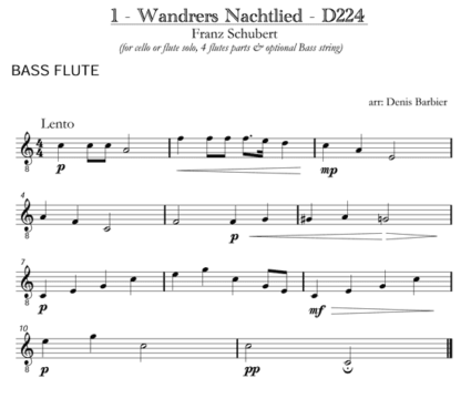 Four Lieder "The Traveler" for flute and strings | ScoreVivo