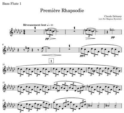 Premiere Rhapsodie for flute and clarinet decet | ScoreVivo