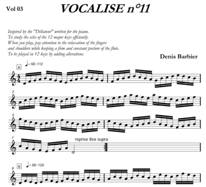 12 Vocalises for flute, Vol. 3 | ScoreVivo