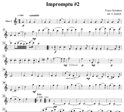 Impromptu No 2 for flute quintet | ScoreVivo