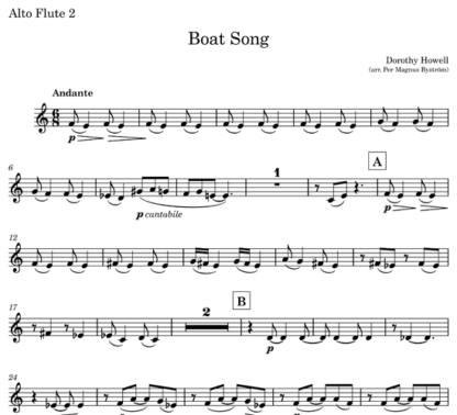 Boat Song for flute octet | ScoreVivo