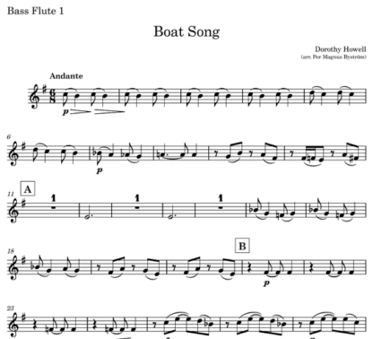 Boat Song for flute octet | ScoreVivo