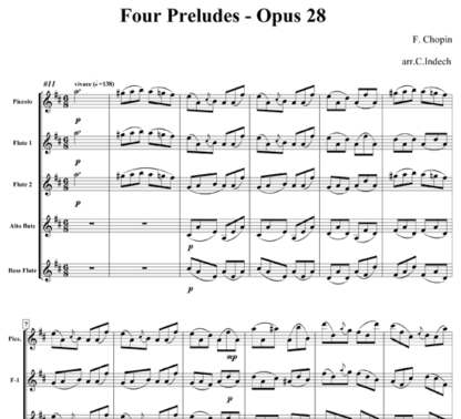 Four Preludes, Op 28 for flute quintet | ScoreVivo