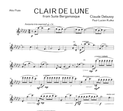 Clair de Lune from Suite Bergamasque for flute trio | ScoreVivo