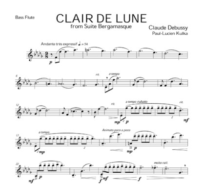 Clair de Lune from Suite Bergamasque for flute trio | ScoreVivo