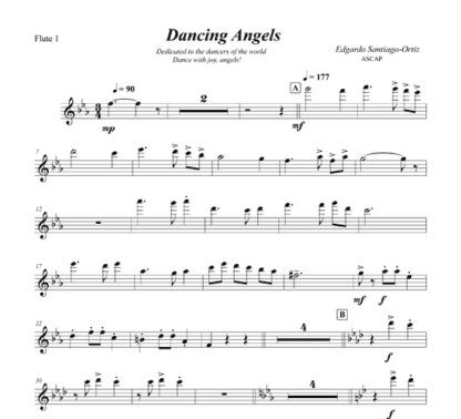 Dancing Angels for flute octet and string bass optional | ScoreVivo