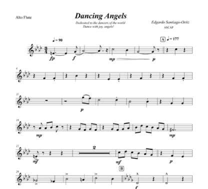 Dancing Angels for flute octet and string bass optional | ScoreVivo