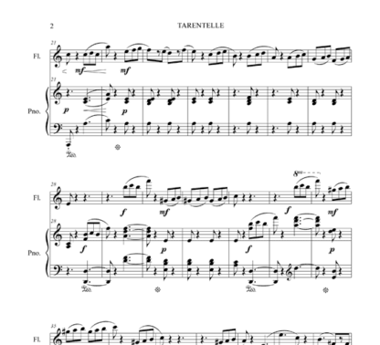 Tarentelle "Souvenirs de Naples" for flute and piano | ScoreVivo