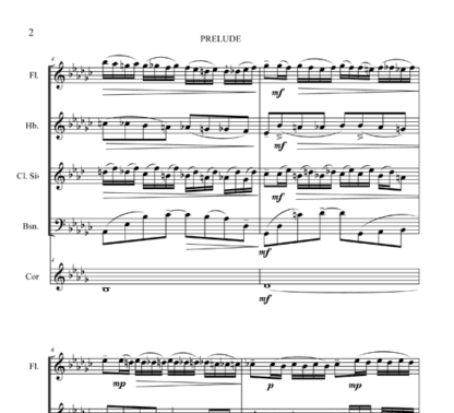 Prelude, Op 23, No 9 for flute, oboe, clarinet, horn, and bassoon | ScoreVivo