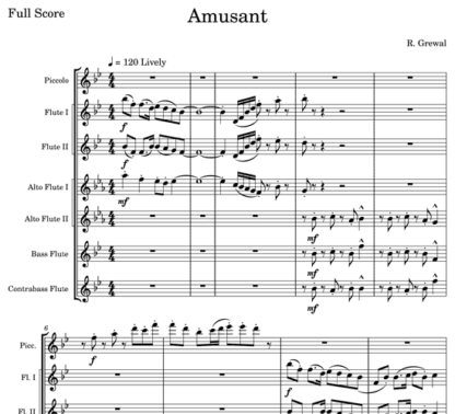 Amusant for flute septet | ScoreVivo