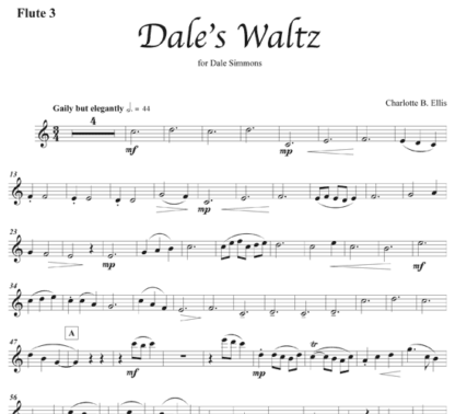 Dale's Waltz for flute trio | ScoreVivo