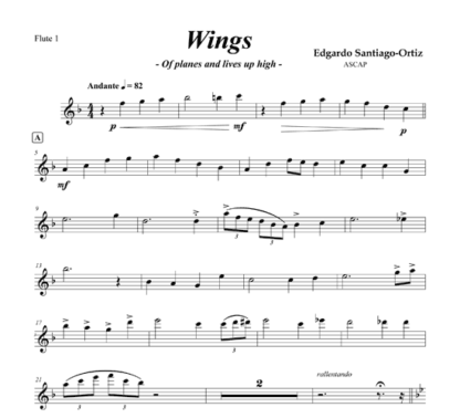 Wings - Of Planes and Lives Up High for for flute octet | ScoreVivo