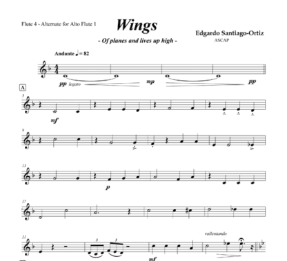Wings - Of Planes and Lives Up High for for flute octet | ScoreVivo