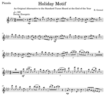 Holiday Motif for flute sextet | ScoreVivo