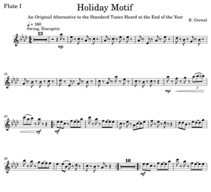 Holiday Motif for flute sextet | ScoreVivo