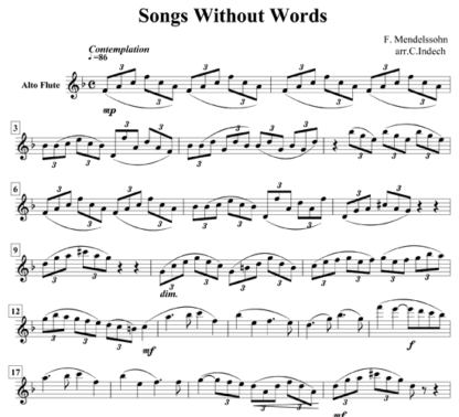 Songs Without Words for flute sextet | ScoreVivo