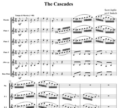 The Cascades for flute sextet | ScoreVivo