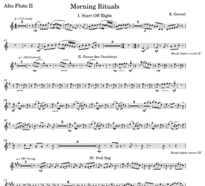 Morning Rituals for flute sextet | ScoreVivo