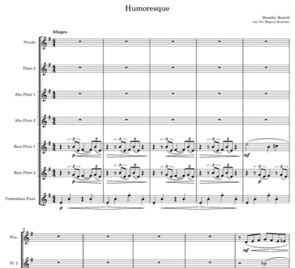 Humoresque for flute septet | ScoreVivo