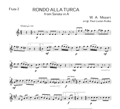 Rondo alla Turca for flute trio | ScoreVivo