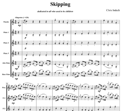 Skipping for flute sextet | ScoreVivo