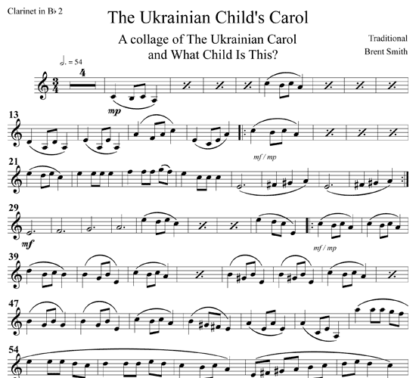 The Ukrainian Child's Carol for clarinet quartet | ScoreVivo
