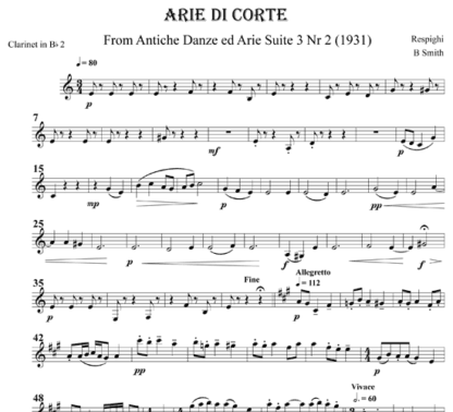 Three Ancient Dances and Arie for clarinet quartet | ScoreVivo