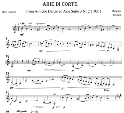 Three Ancient Dances and Arie for clarinet quartet | ScoreVivo