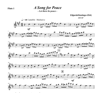 A Song for Peace (Let There Be Peace) for flute octet and string bass optional | ScoreVivo