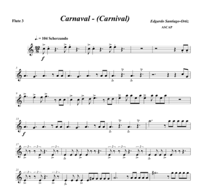 Carnaval (Carnival) for flute octet and string bass optional | ScoreVivo