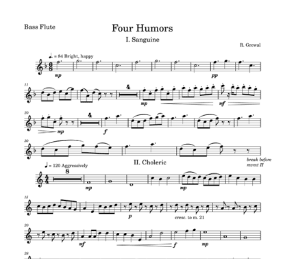 Four Humors for flute quartet | ScoreVivo