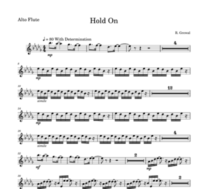 Hold On for flute quartet | ScoreVivo