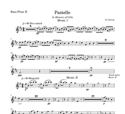 Pastelle for flute quintet | ScoreVivo