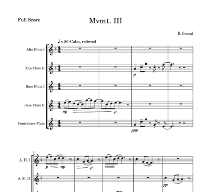 Pastelle for flute quintet | ScoreVivo