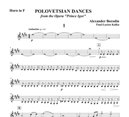 Polovetsian Dances for flute, oboe, clarinet, horn, and bassoon | ScoreVivo