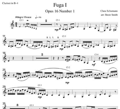 Fuga I, Op.16 for clarinet quartet | ScoreVivo
