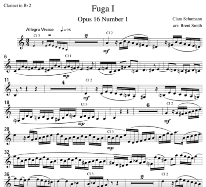 Fuga I, Op.16 for clarinet quartet | ScoreVivo