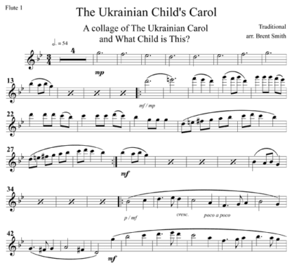 The Ukrainian Child's Carol for flute quartet | ScoreVivo
