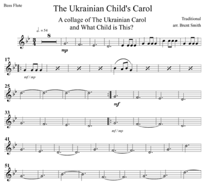 The Ukrainian Child's Carol for flute quartet | ScoreVivo
